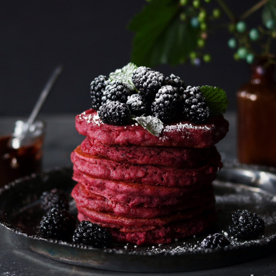 Vegan beet pancakes